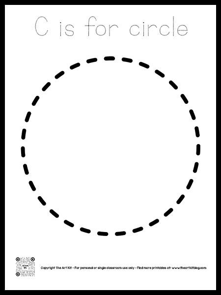 Letter c is for circle coloring pages dotted font â the art kit
