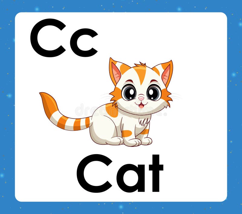 Flashcard letter c cat stock illustrations â flashcard letter c cat stock illustrations vectors clipart