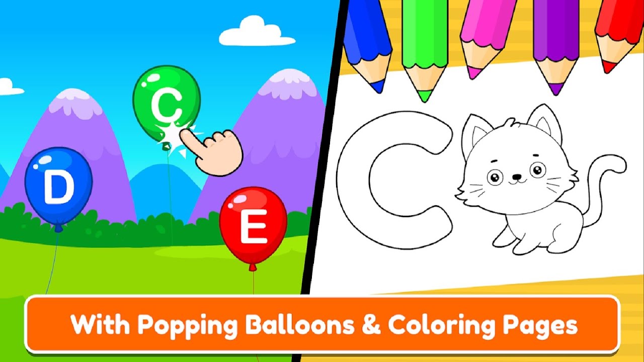 Abc tracing phonics for preschoolers and kids game free abc coloring pages part