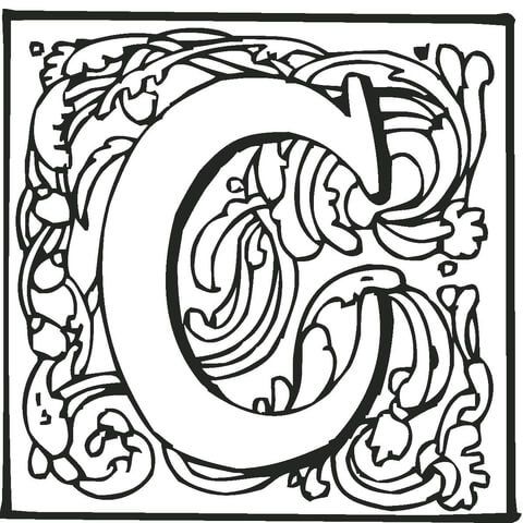 Letter c with ornament coloring page free printable coloring pages coloring pages free printable coloring pages printable coloring pages
