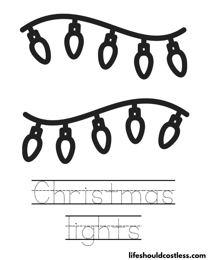 Christmas lights coloring pages free printable pdf templates