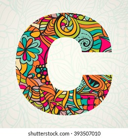 Letter c lace ornament modern logo stock vector royalty free