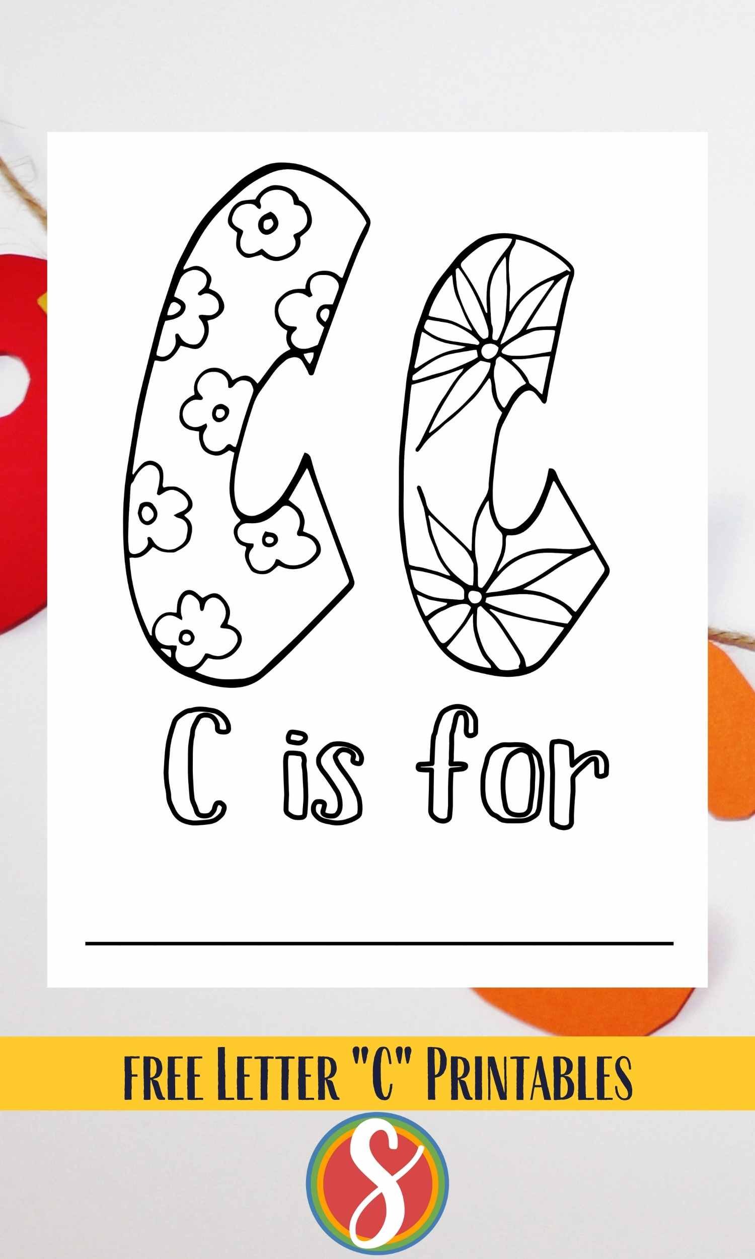 Free letter c coloring pages â stevie doodles