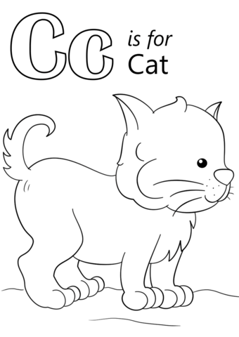Letter c is for cat coloring page free printable coloring pages
