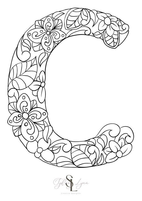 Letter c coloring sheet adult kids anxiety download now