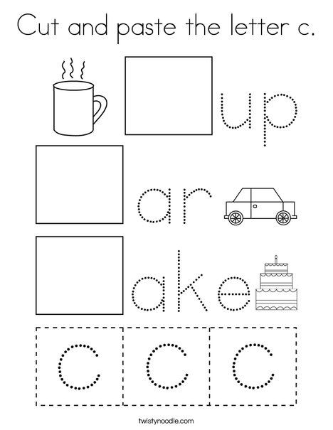 Cut and paste the letter c coloring page