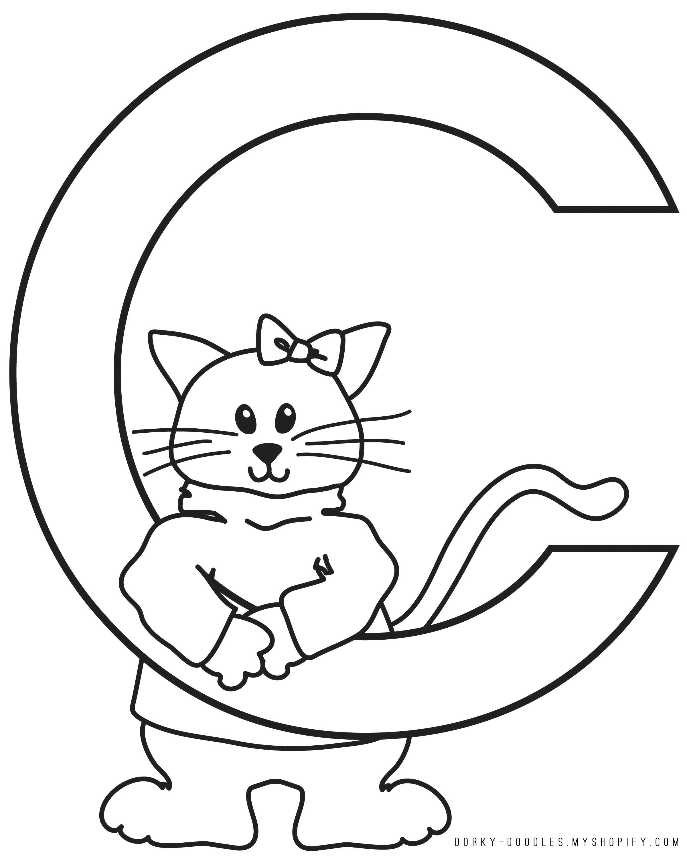 Letter practice c worksheets â dorky doodles