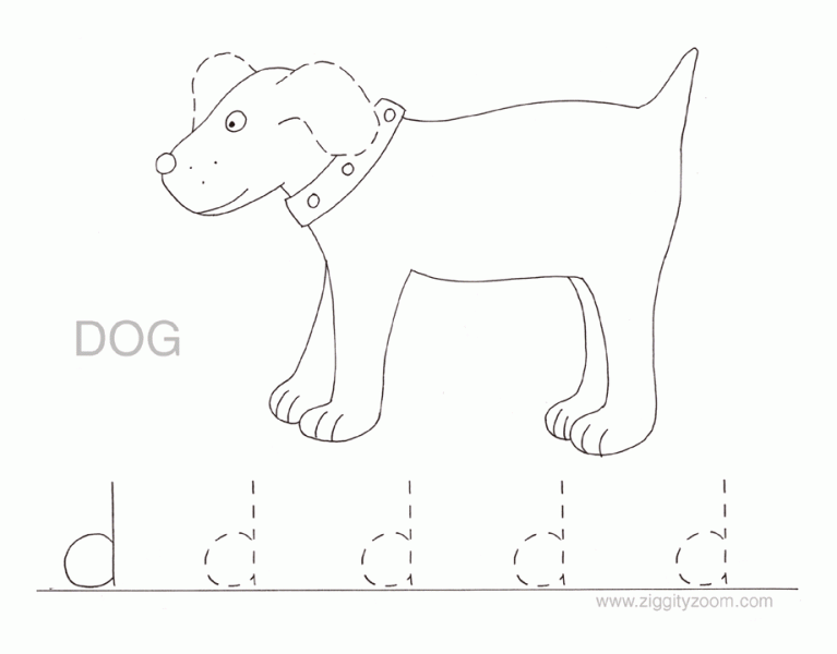 Letter d alphabet tracing worksheets