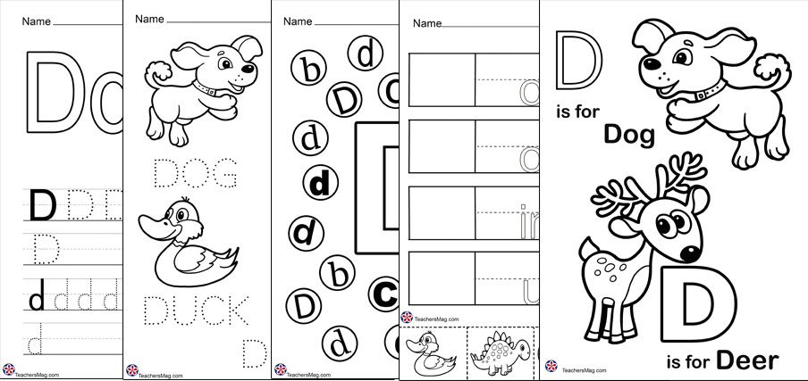 Letter d free worksheets