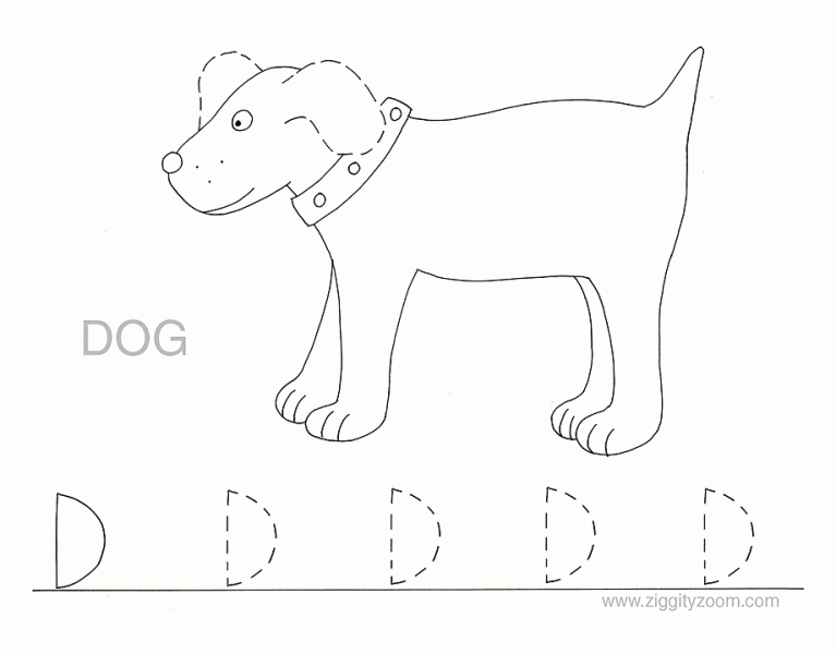Letter d alphabet tracing worksheets