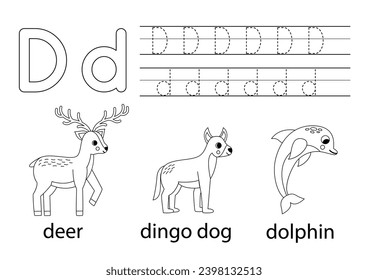 Flashcard letter d stock photos