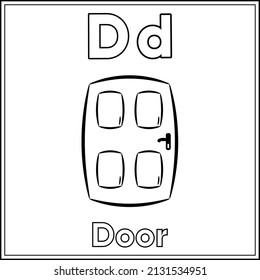 Flashcard letter d stock photos