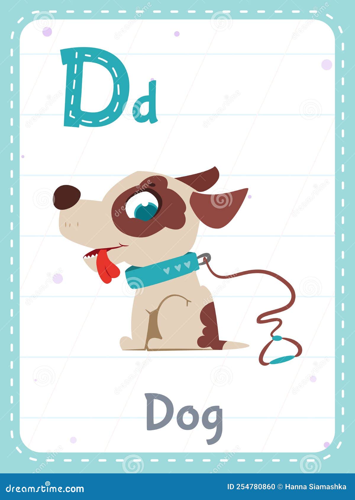 Flashcard letter d dog stock illustrations vectors clipart