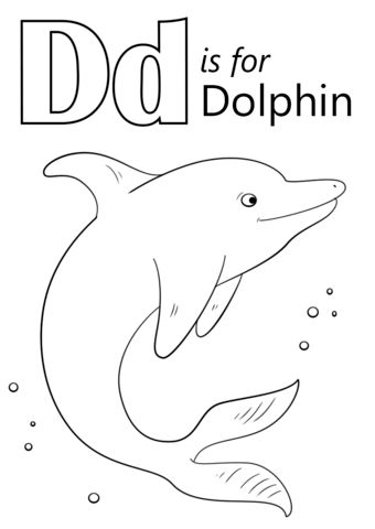 Letter d is for dolphin coloring page from letter d category select from printable craâ dolphin coloring pages abc coloring pages alphabet coloring pages