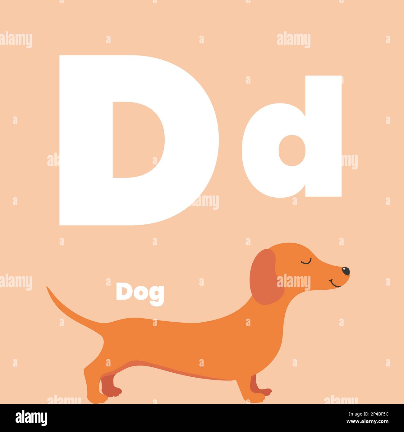 Flashcard letter dog illustration hi