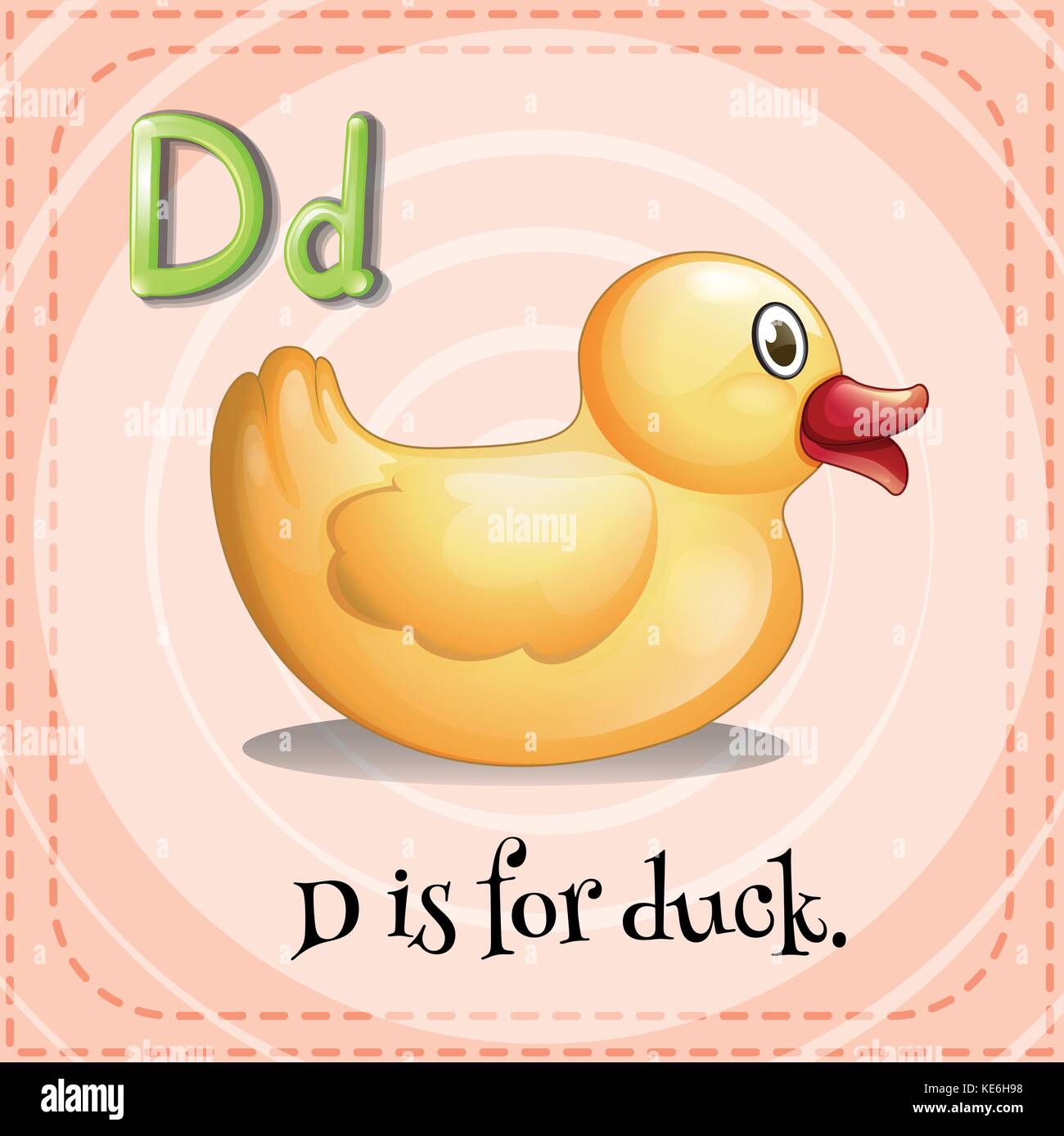 Flashcard of d is for duck illustration stock vector image art
