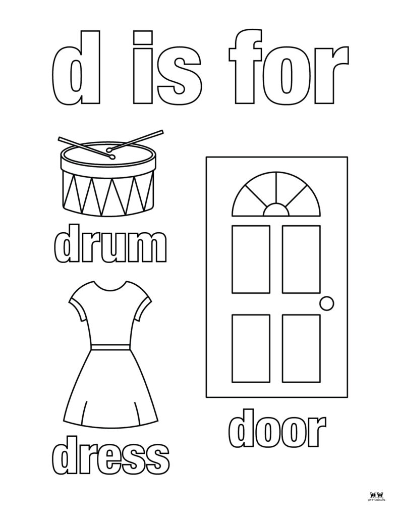 Letter d coloring pages