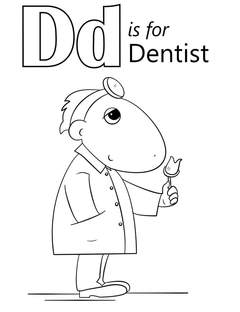 Letter d coloring pages