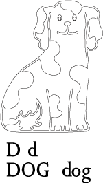 Letter d alphabet activity dog coloring sheet