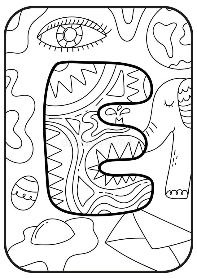 Coloring book letter e stock illustrations â coloring book letter e stock illustrations vectors clipart