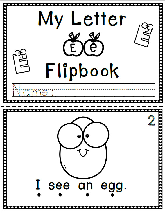 My letter e flip book flipbook