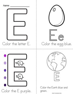 I see a colorful letter e book