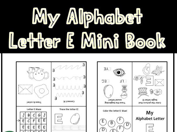 Alphabet uppercase letter e mini bookfoldable mini book teaching resources