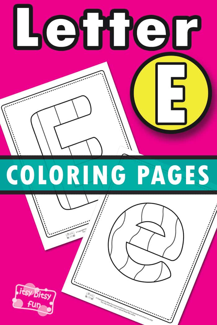 Letter e coloring pages