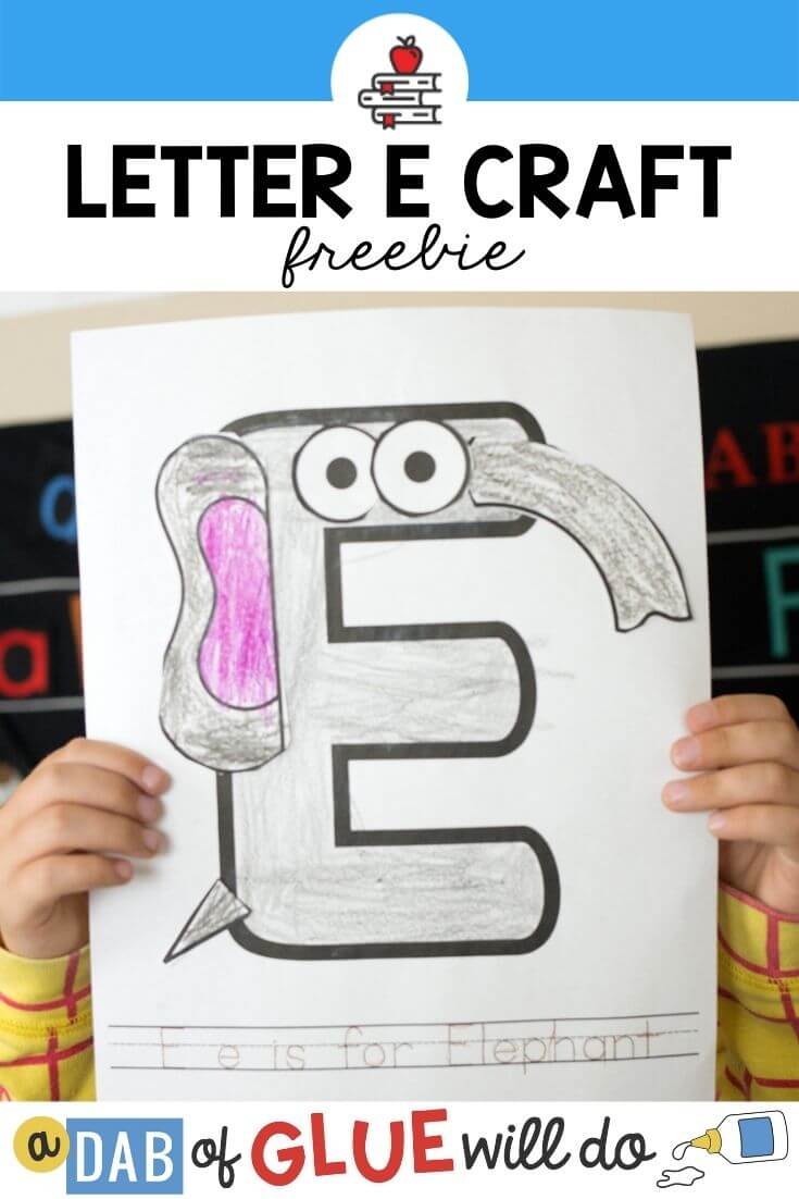 Animal alphabet e is for elephant craft
