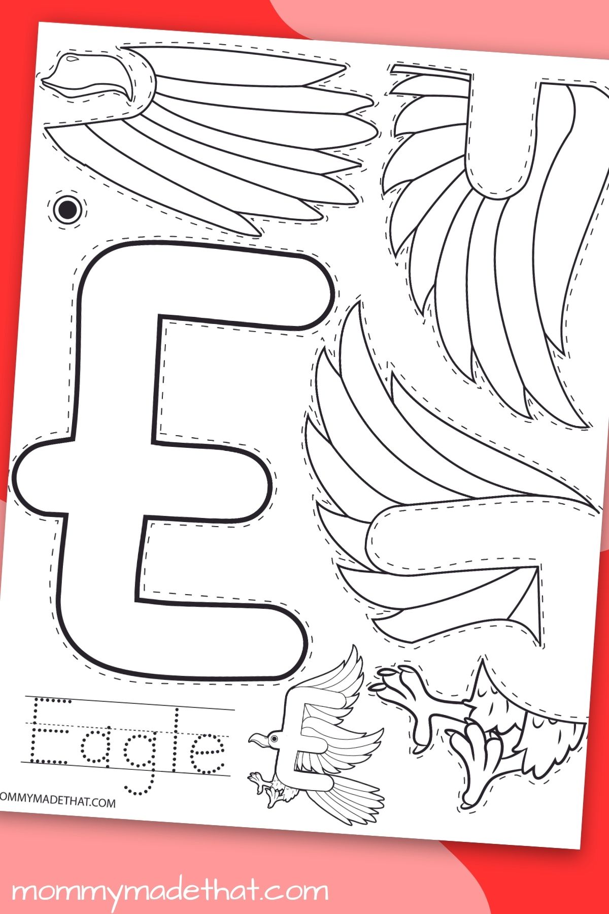 E is for eagle craft a printable letter e craft
