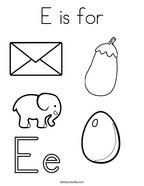 Letter e coloring pages