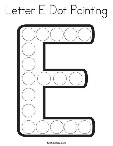 Letter e dot painting coloring page