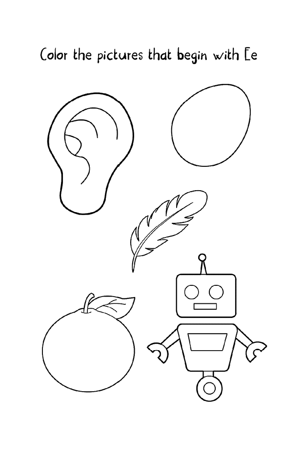 Free letter e worksheets for kids