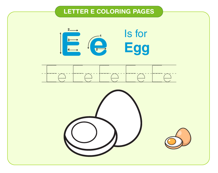Letter e coloring pages download free printables for kids