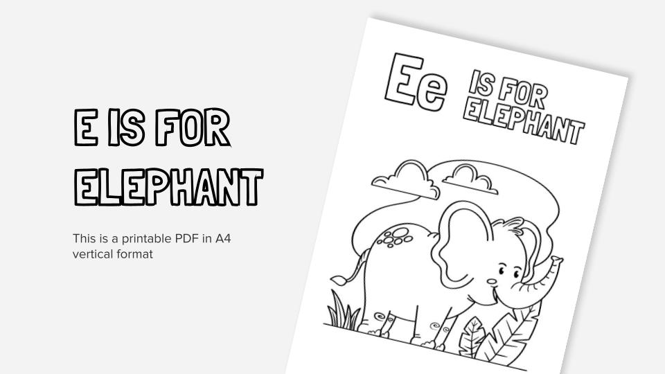 Letter e activity printable coloring worksheet