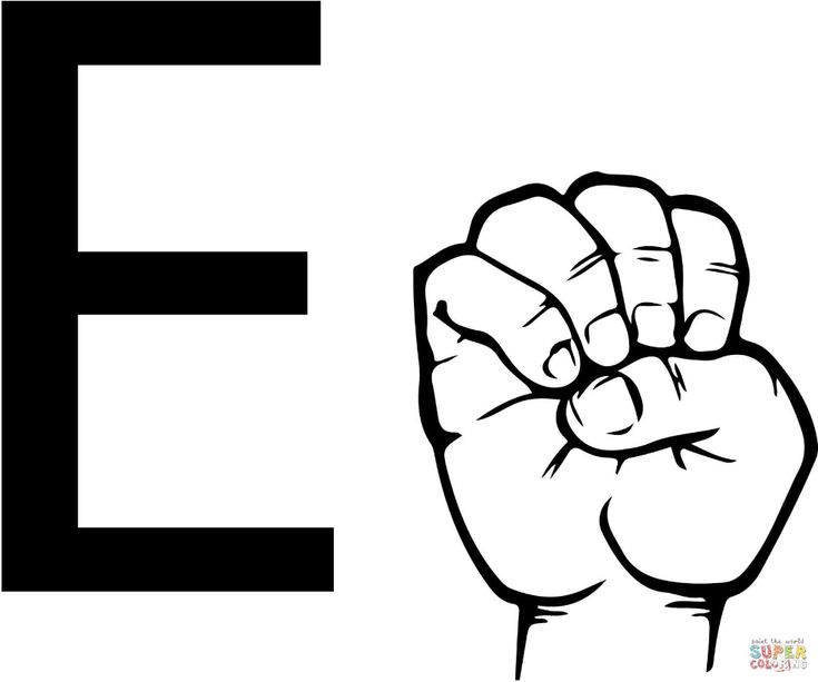Asl sign language letter e coloring page free printable coloring pages sign language letters alphabet coloring pages asl sign language