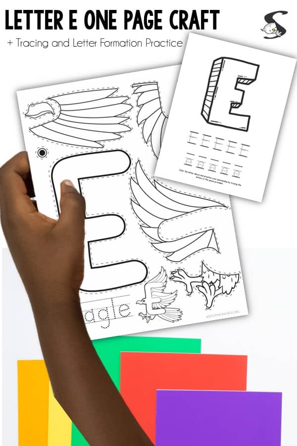 Fun letter e craft free printable e is for eagle