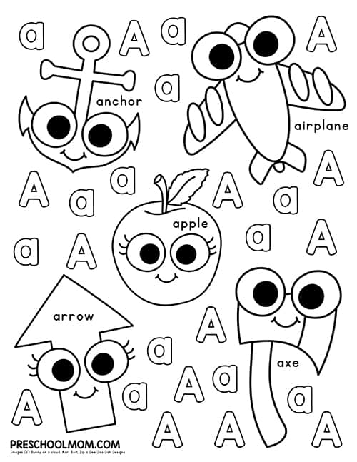 Letter e preschool printables