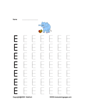 Printable letter e worksheet coloring worksheets free online coloring pages
