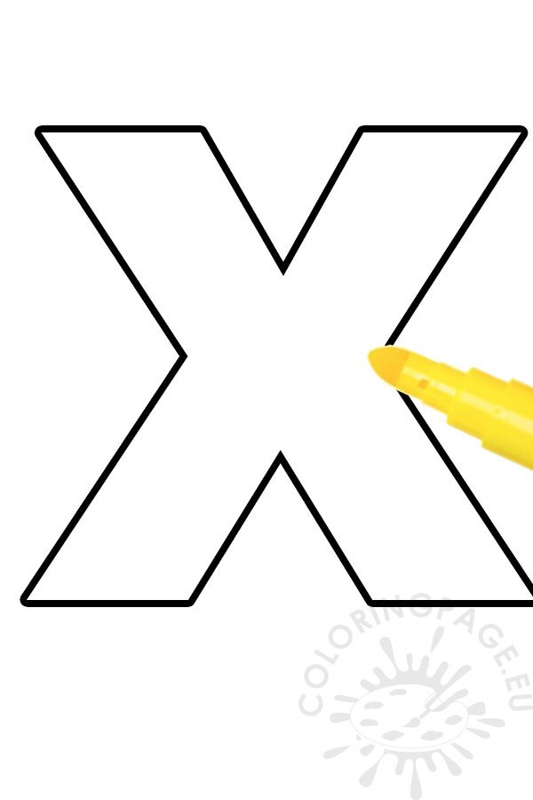 Letter x template printable coloring page