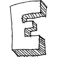 Large block letter e alphabet coloring