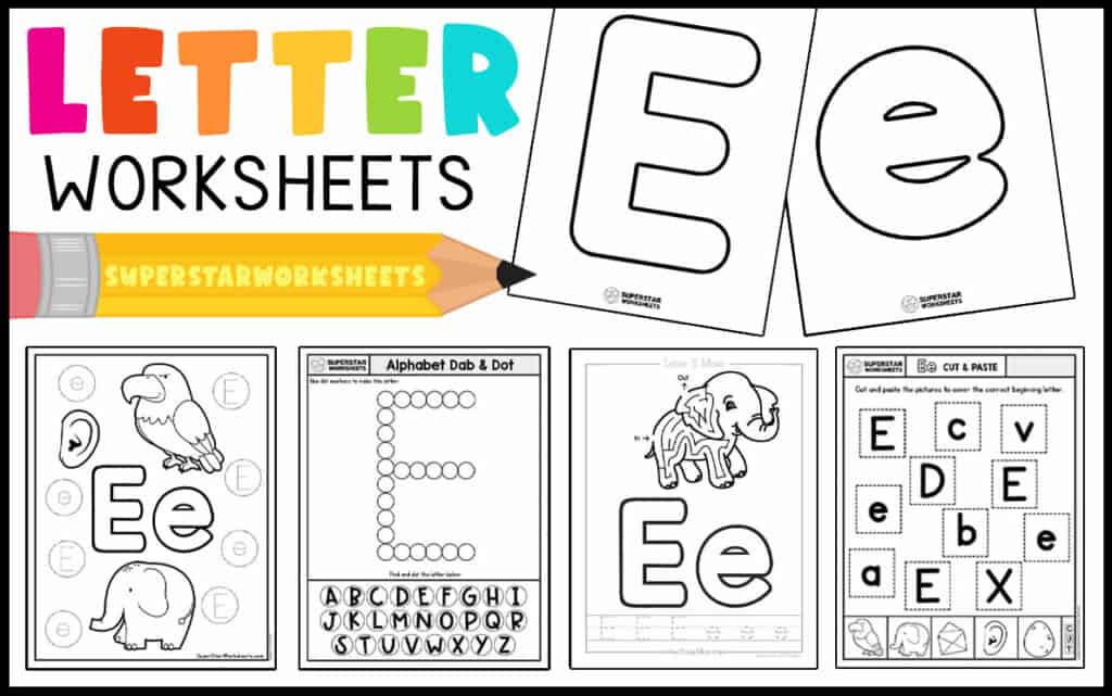 Letter e worksheets