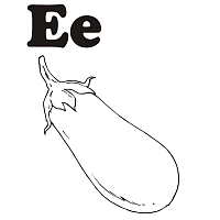 E is for eggplant coloring pages
