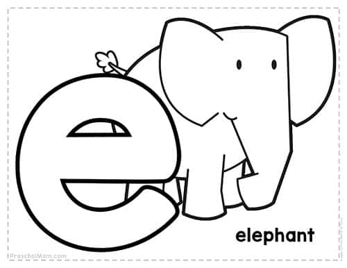Letter e preschool printables