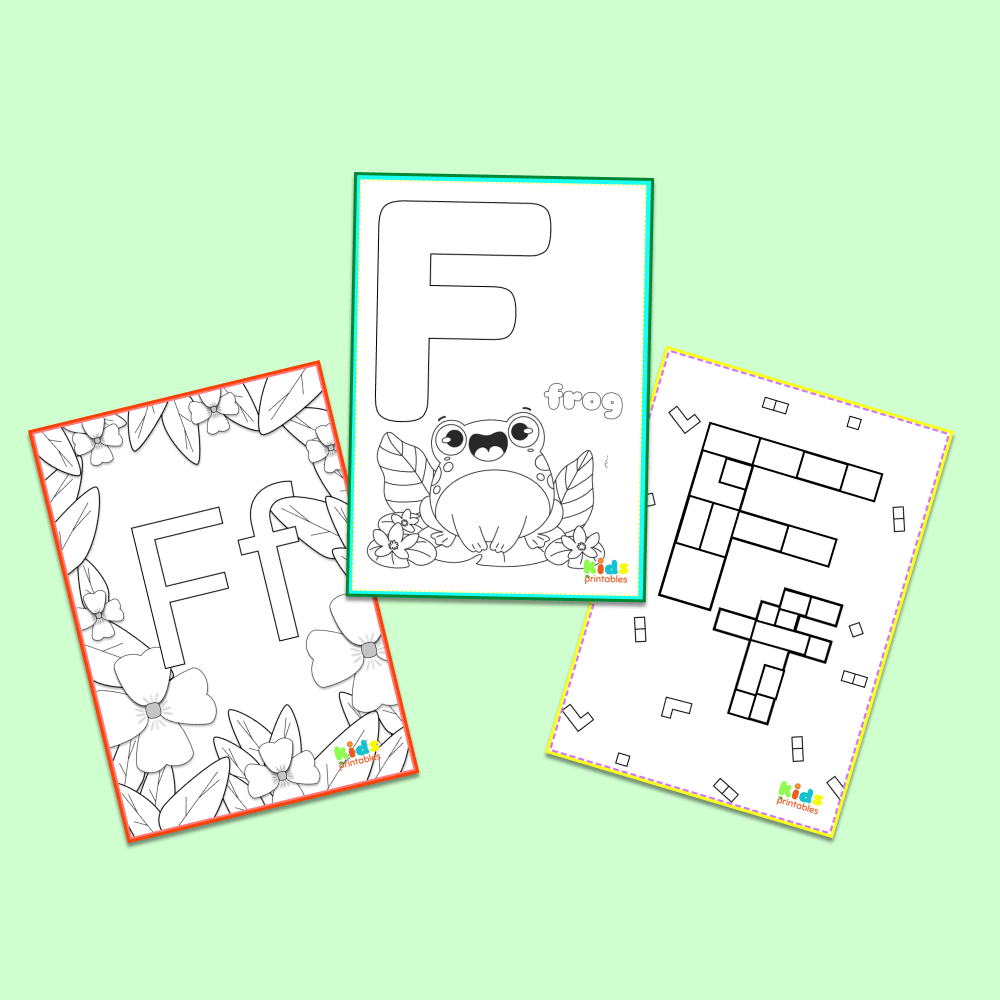 Letter f coloring pages kids