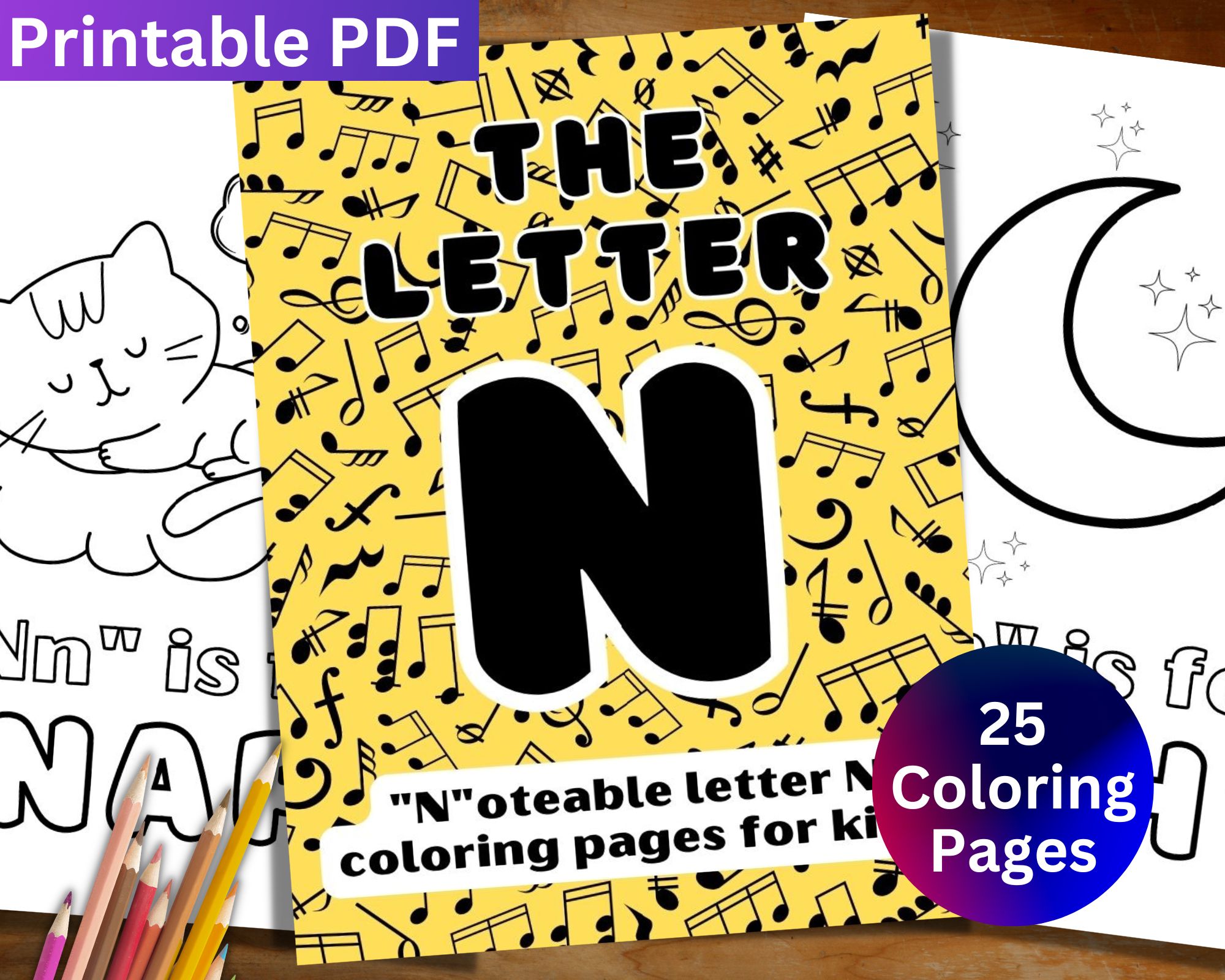 Noteable letter n coloring pages for kids printable pdf
