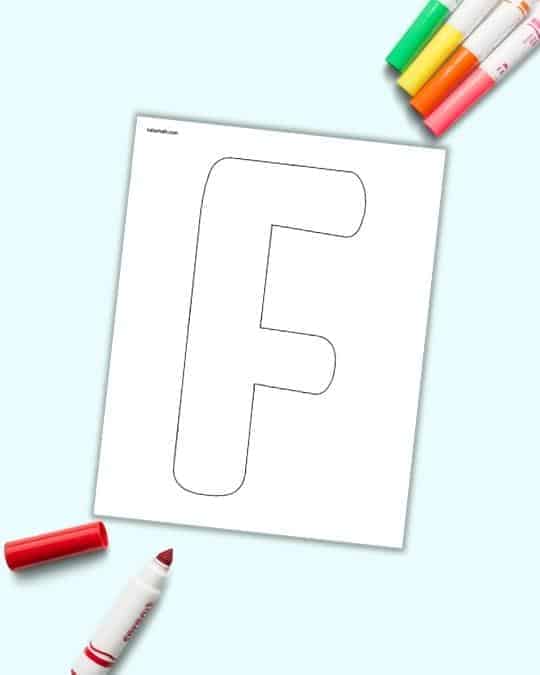 Free printable bubble uppercase letter f