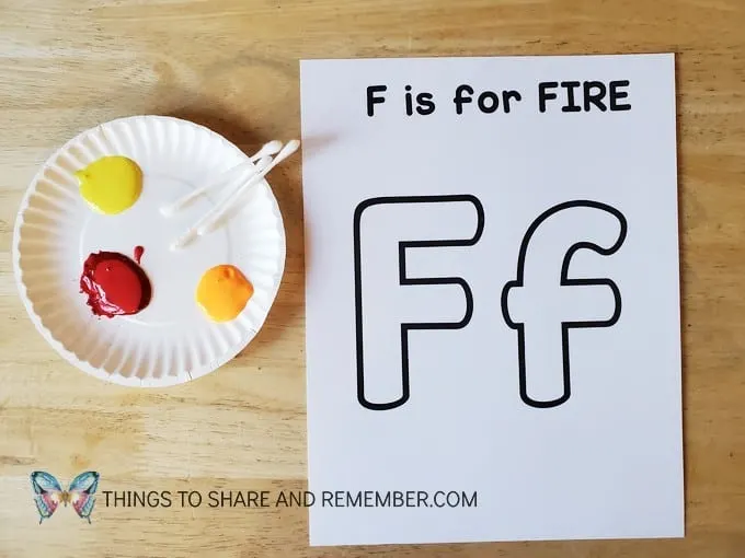 F is for fire coloring page share remember celebrating child home