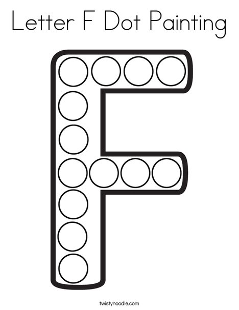 Letter f dot painting coloring page