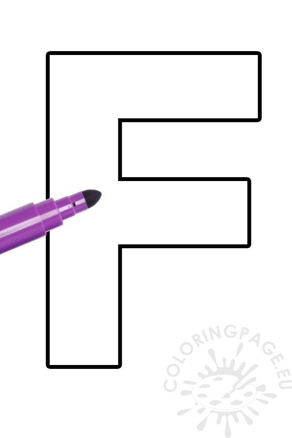 Letter f template printable coloring page